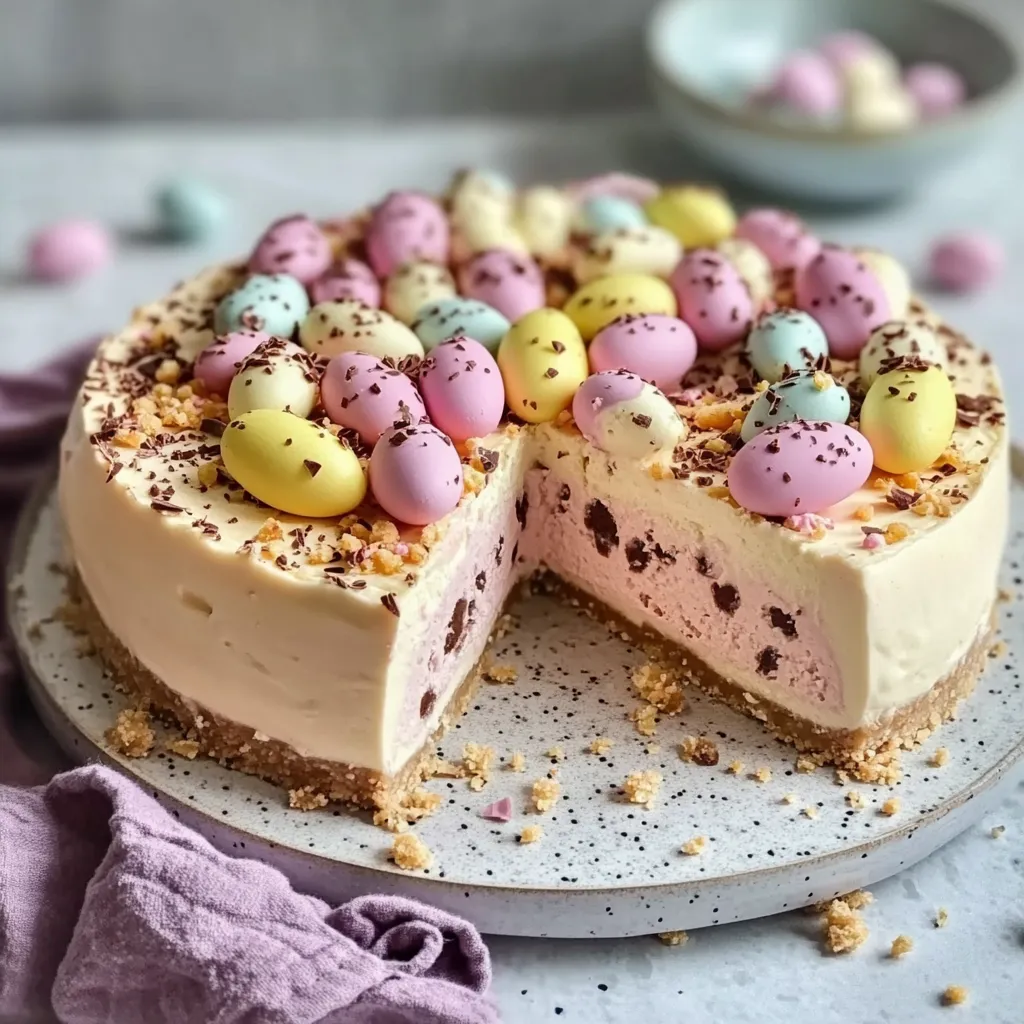 Easter No-Bake Mini Egg Cheesecake