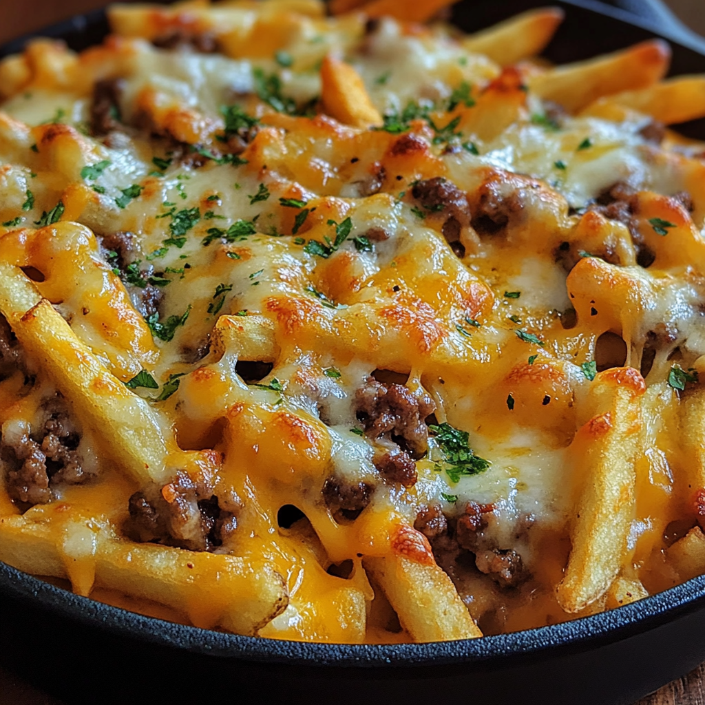 Irresistible Cheeseburger Fry Bake