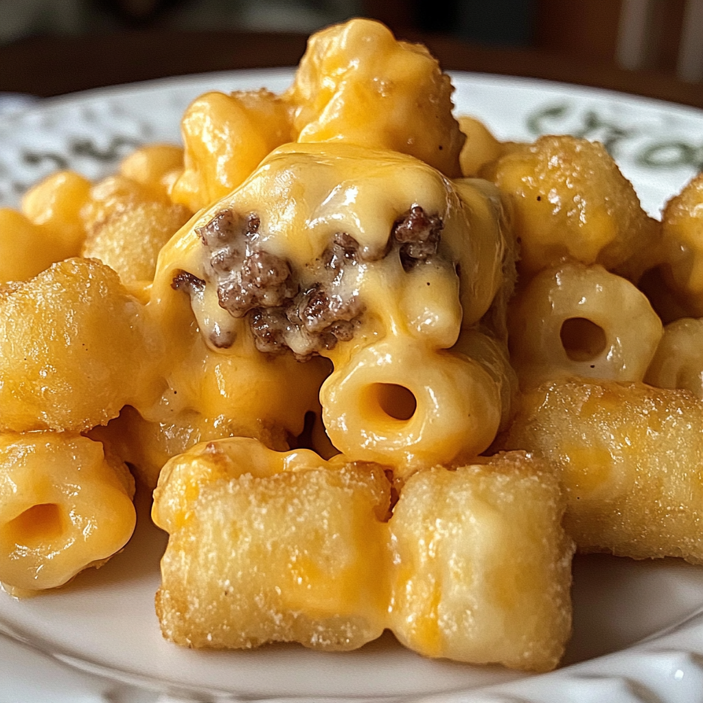 Crispy Tots Stuffed with Cheeseburger Flavor