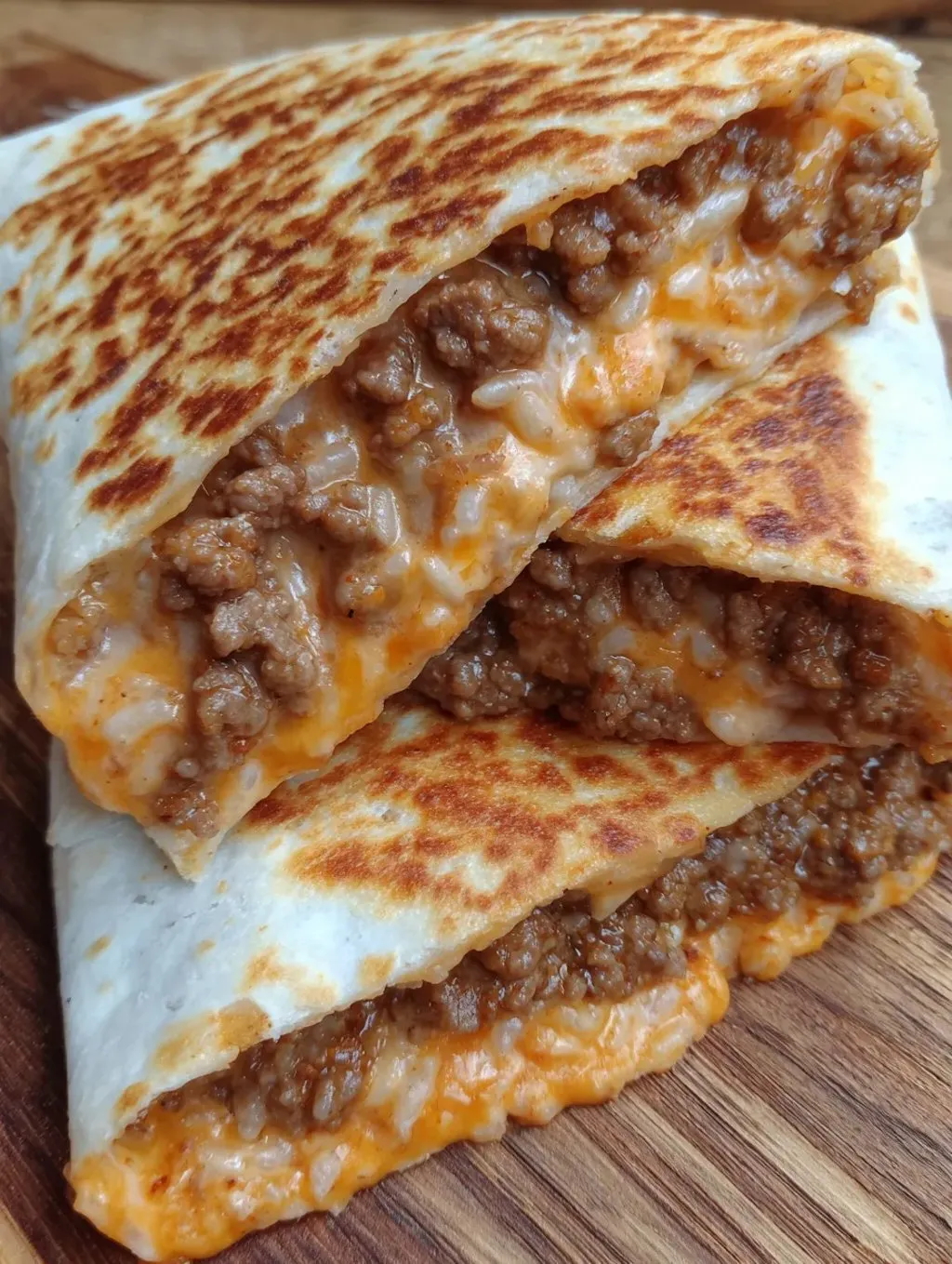 A delicious grilled cheese burrito.