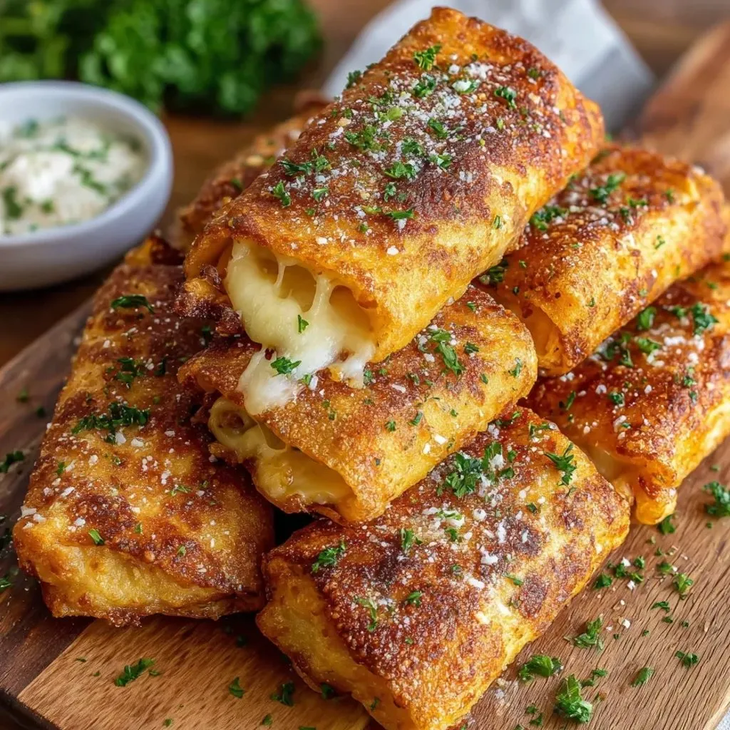 A stack of cheesy garlic butter rollups.