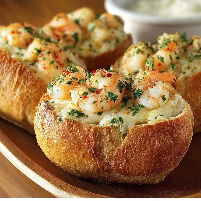 Crabby Shrimp Garlic Bread Bombs.