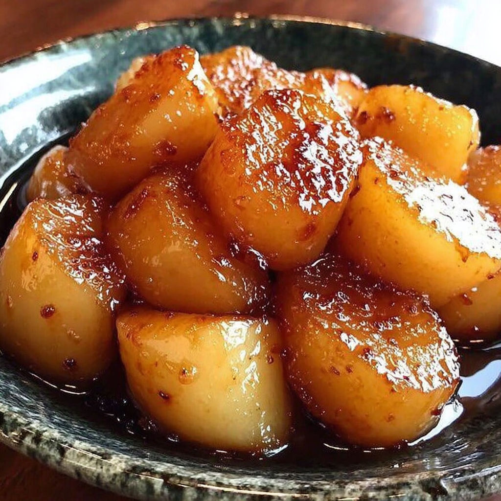 A bowl of food with a sauce on top.