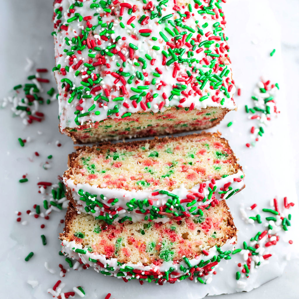 A slice of Christmas sprinkle buttermilk bread.