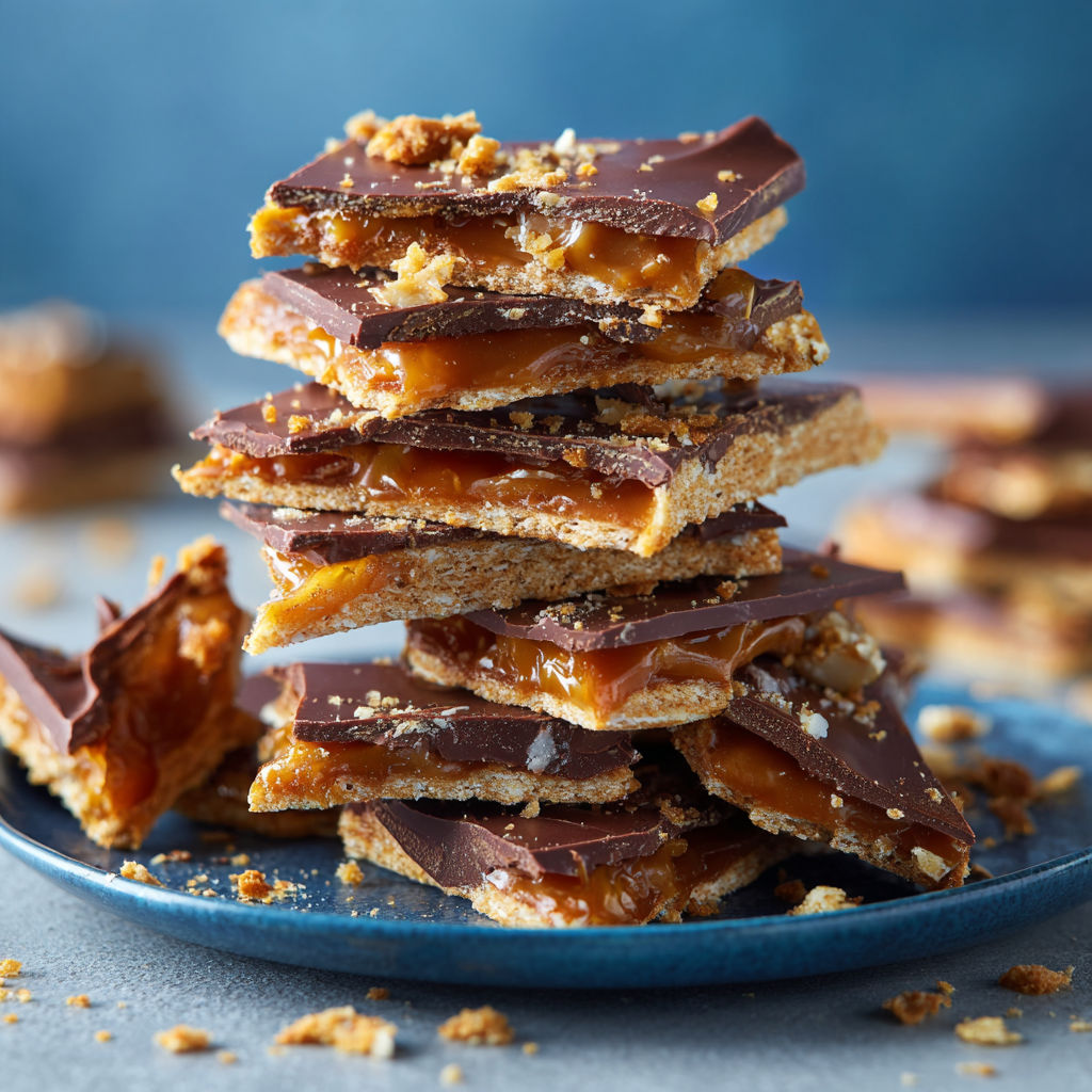 Stacks of chocolate covered crackers.