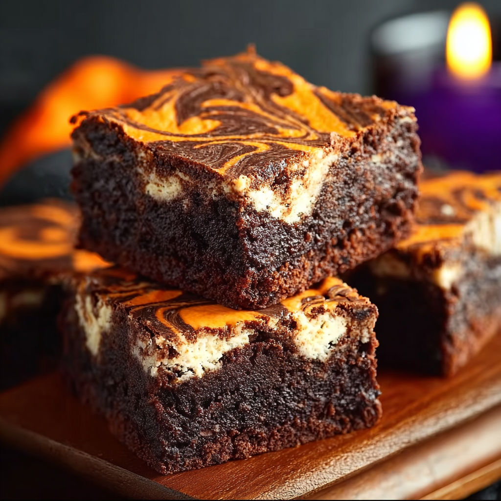 A close up of a swirl cream cheese brownie.