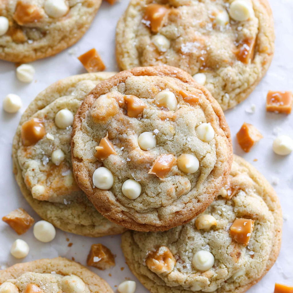 Salted caramel white chocolate cookies.