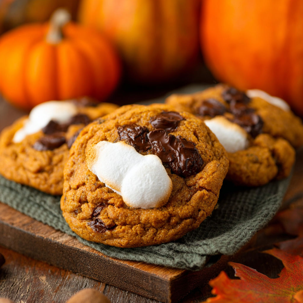 A plate of cookies with marshmallows on top.