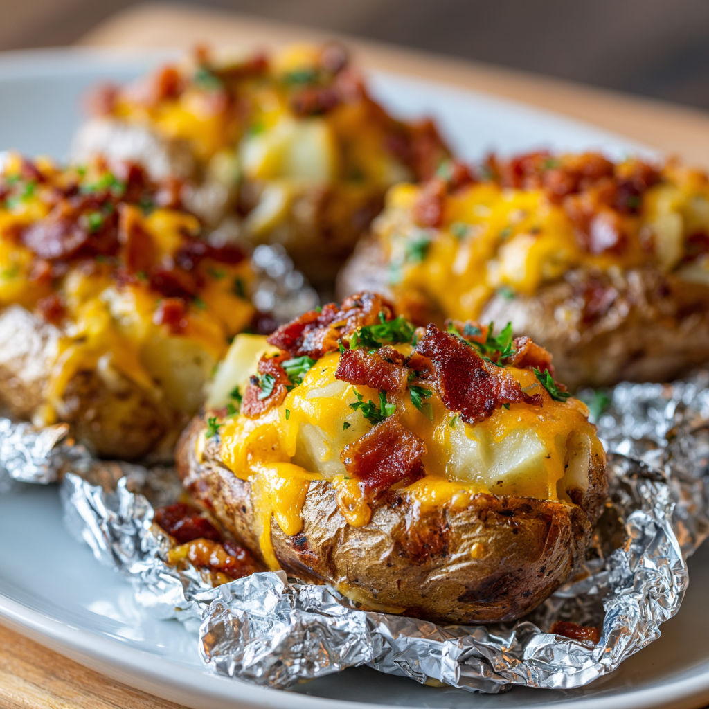 A plate of bacon wrapped potatoes.