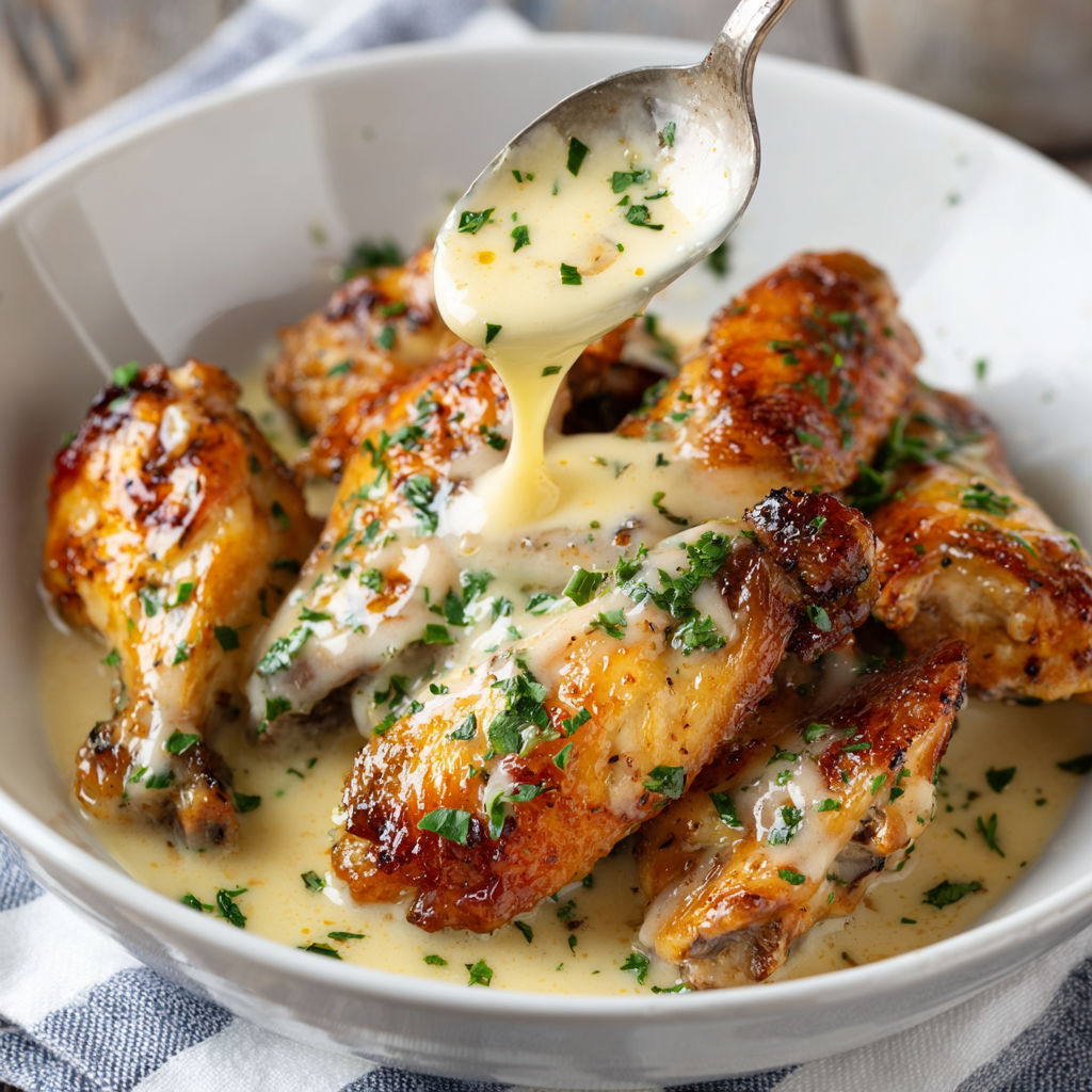 Alfredo chicken wings