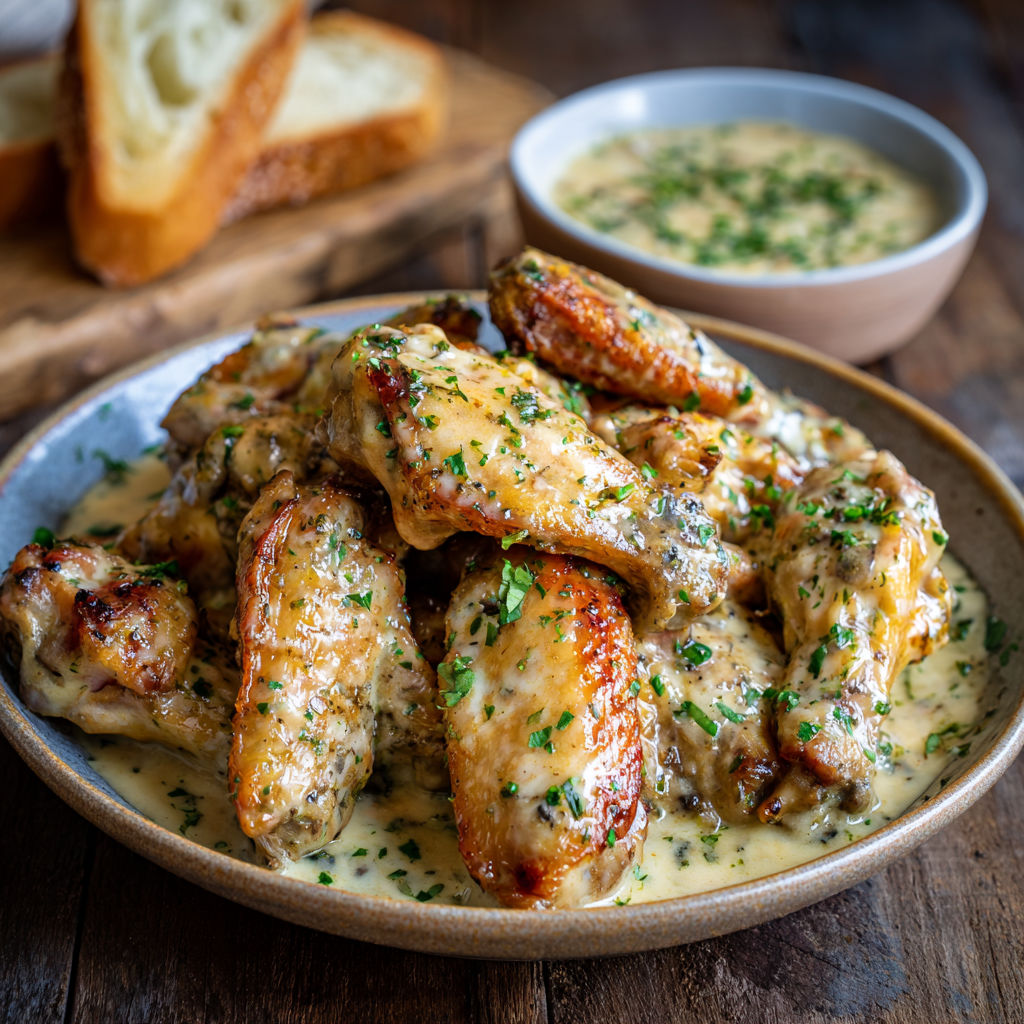 Alfredo chicken wings