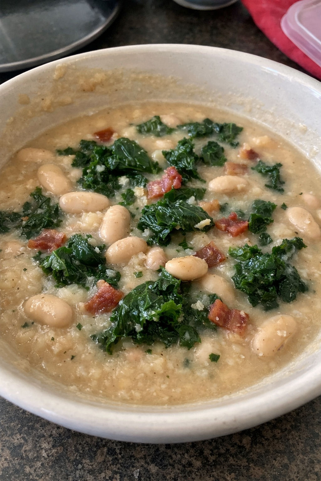 Tuscan White Bean Soup — texture detail